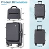 Carry-on Luggage 20 Inch Front Open Luggage Lightweight Suitcase with Front Pocket and USB Port, 1 Portable Carrying Case - 3 of 4