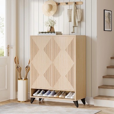 Hommoo 6-Tier Shoe Cabinet Natural