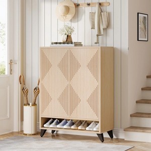Hommoo 6-Tier Shoe Cabinet Natural - 1 of 4