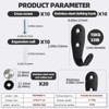 phiestina Stainless Steel U-Shaped Hooks, 10-Piece Set for Bathroom, Bags, Living Room & Kitchen Storage - 4 of 4