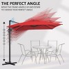 Pellebant 9x11FT Cantilever Umbrella Outdoor 360 Degree Rotation Offset Umbrella 6 Heights Adjustable with Base Black - 4 of 4