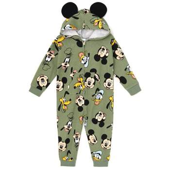 Disney Mickey Mouse Goofy Donald Duck Daisy Duck Fleece Zip Up Coverall Infant to Little Kid