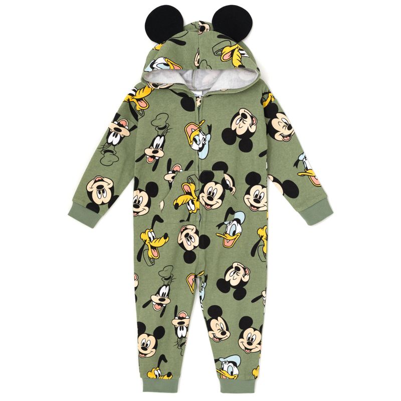 Disney Mickey Mouse Goofy Donald Duck Daisy Duck Fleece Zip Up Coverall Infant to Little Kid, 1 of 5