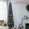 8' Artificial Pencil Christmas Trees Holiday Decoration with Colorful LED Lights, Steel Base - 4 of 4