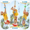Hotraffy Climbing Rope Tree Swing with Platforms and Swing Seat Outdoor Playground Accessories for Kids Including Hanging Strap & Carabiner（red） - 3 of 4