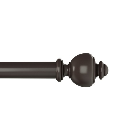 1-Inch Curtain Rod - Decorative Modern Turned Finials and Hardware for Home Decor - Adjustable to Fit 66 to 120-Inch Windows by Lavish Home - image 1 of 4