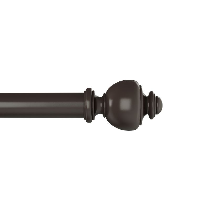 1-Inch Curtain Rod-Decorative Modern Urn Finials and Hardware- For Home Decor in Bedroom and Kitchen, 66-120-Inch by Hastings Home (Bronze), 1 of 8