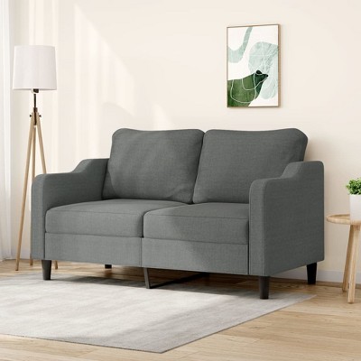vidaXL 2-Seater Sofa Dark Gray 55.1 in. Fabric