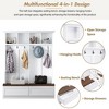 Sapphtopaz 4-in-1 Hall Tree with Drawers&Storage Space Entryway Coat Rack with 6 Hook&Wood Grain Shoes Bench Coat Hooks for Entryway,Hallway - 2 of 4