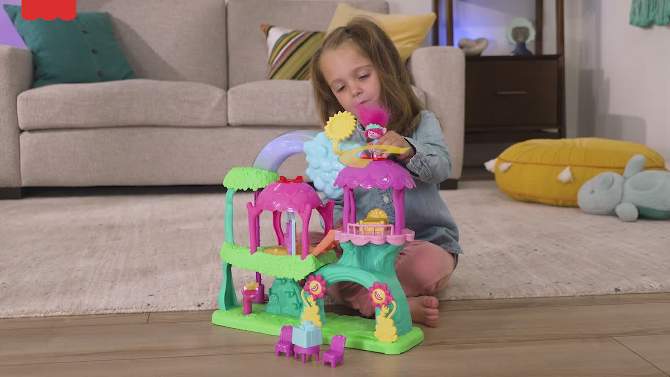 Fisher-Price Imaginext Trolls Lights &#38; Sounds Rainbow Treehouse, 2 of 8, play video