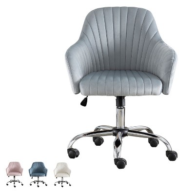 NicBex Adjustable Height Velvet Home Office Chair with Casters for Work Study Vanity