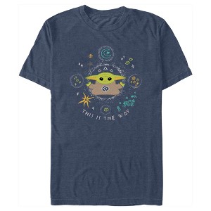 Men's Star Wars: The Mandalorian Grogu This is the Way Celestial Doodle T-Shirt - 1 of 4
