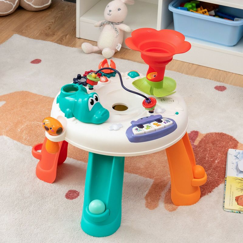 Costway Baby Toys Age 12+ Months Music Activity Table Toddler Learn Table w/ Light & Songs, 3 of 11