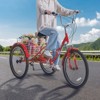 VEVOR Folding Adult Tricycle, 24-Inch Adult Folding Trikes, Carbon Steel 3 Wheel Cruiser Bike with Large Basket & Adjustable Seat - 2 of 4