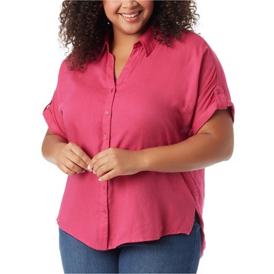 Gloria Vanderbilt Womens Solid Button Down Blouse