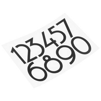 Unique Bargains 0 - 9 Adhesive Reflective Mailbox Numbers House Sticker Black 3 Set