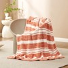 Snuggle Sac Reversible Knit Throw Blanket Fuzzy Throw,Heather Stripe - 4 of 4