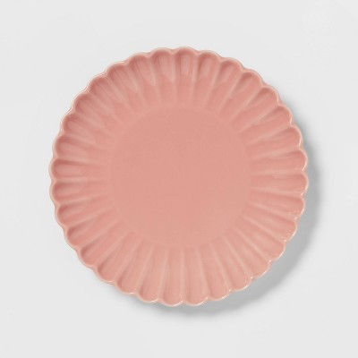 7" Stoneware Small Scallop Plate Pink - Threshold™