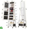 360° 66'' Swivel Jewelry Armoire w/Full-Length Mirror - Lockable Freestanding Cabinet - 2 of 4