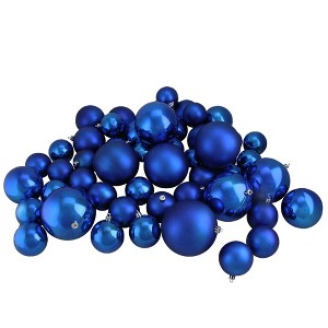 Northlight Shatterproof Christmas Ball Ornaments - 2.25" to 4" (100mm) - Lavish Blue - 50ct - 1 of 4