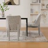 Set of 2 Dining Chairs Upholstered Dinner Chairs Armless Chairs Accent Chairs with Padded Seat & Curved Back, Chenille - Modernluxe - 3 of 4