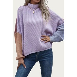 Women's SLOUCHY COLORBLOCK RIBBED-KNIT SWEATER - TREND SHOP - 1 of 3
