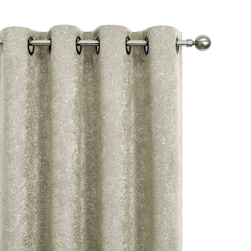 Kate Aurora 2 Pack Glam Metallic Sparkle Thermal Light Filtering Grommet Top Curtains, 1 of 7