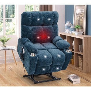 Dual Motor Power Lift Recliner Chair for Elderly, Infinite Position, Lay Flat 180° Power Lift Recliner Chair Sofa With Heating and Massage - 1 of 1