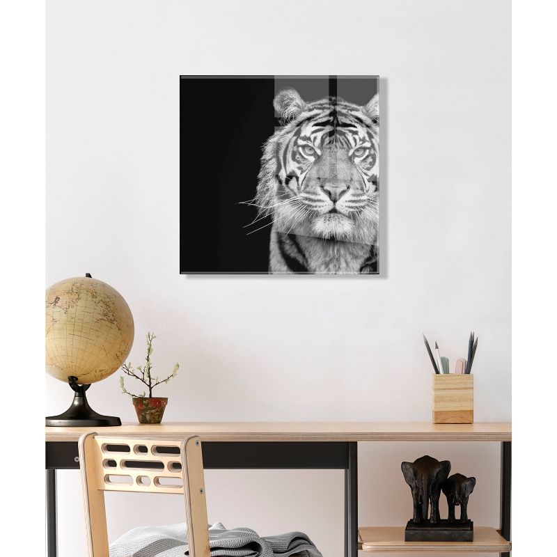 23&#34; x 23&#34; Tiger Minimalist Animal Portrait by The Creative Bunch Floating Acrylic Wall Canvas Black - Kate &#38; Laurel All Things Decor, 6 of 7