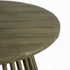 NAYSAYE Patio Accent Table Set Outdoor Acacia Wood Round Coffee Table for Backyard, Gray, 31.5"*31.5"*16" - 3 of 4