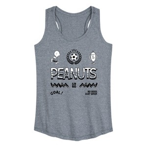 Women's - Peanuts - Charlie Brown Soccer Jersey Graphic Racerback Tank - 1 of 4