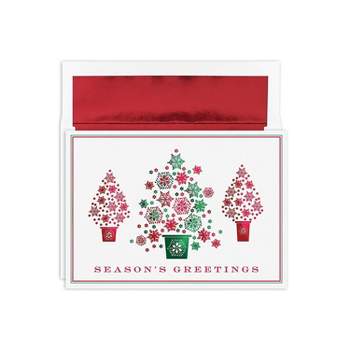 Great Papers! Holiday Greeting Cards Snowflake Tree Trio 7.875" x 5.625" 16/Pack (904000)