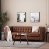 SKRAN Comfy 3-seat Sofa with Tufted Back , Modern for Living Room  for Apartment,Light Brown PU - 4 of 4
