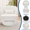 Modern Swivel Barrel Accent Chair, 360 Degree Velvet Upholstered Armchair, Striped Backrest, Comfy Lounge Chair for Living Room Bedroom Reading Nook - 4 of 4