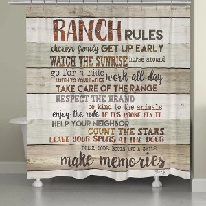 Laural Home Rustic Ranch Rules Shower Curtain - 1 of 1