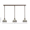 Toltec Lighting Any 3 - Light Chandelier in  Bronze with 7" Royal Merlot Art Glass Shade - 2 of 2
