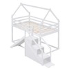 YOOCOZZ Twin over Twin House Loft or Bunk Bed with Slide and Staircase - 2 of 4