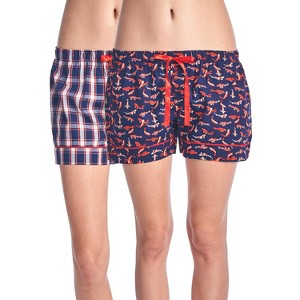Casual Nights Women's 2 Pack Cotton Woven Lounge Boxer Shorts - 1 of 3