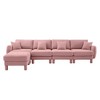 Boucle Convertible L-Shaped Sectional Sofa with Shell Armrests & Removable Ottoman - 3 of 4