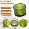 Unique Bargains Centerpiece Decor Round Ribbed Votive Glass Tea Light Holders - 3 of 4