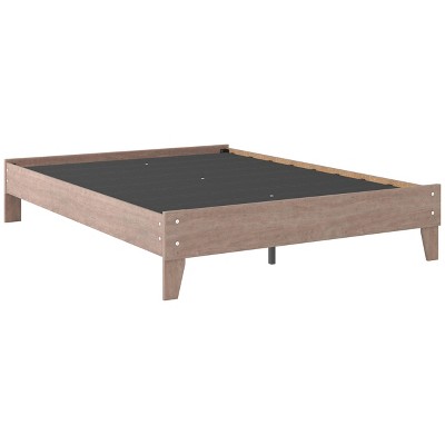 Contemporary Queen Platform Bed with Warm Gray Finish
