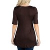 24seven Comfort Apparel Womens Elbow Sleeve Swing Tunic Top For Women - 3 of 4