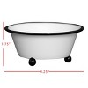 White Metal Black Rim with Ball Feet Decorative Storage Trinket Dish - Foreside Home & Garden - 4 of 4