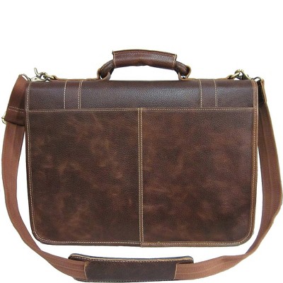 Black Genuine Leather Flapover Executive Briefcase