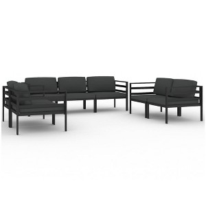 vidaXL Patio Lounge Set Outdoor Sectional Sofa Set Table Aluminum Anthracite - 1 of 4