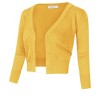 Clearlove Women's Cropped Bolero Cardigan – 3/4 Sleeve V-Neck Basic Classic Casual Button Down Knit Soft Sweater Top - 2 of 4