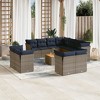 vidaXL 12 Piece Patio Sofa Set with Cushions - Gray Poly Rattan - 2 of 4