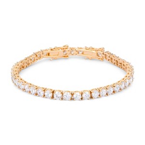 Slickblue 17.6ct Rose Gold / Gold Tennis Bracelet for Women, Round Cubic Zirconia, 8-Inch, Lock Clasp, Sparkling Jewelry - 1 of 3