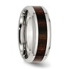 Black Bow Jewelry Men's 8mm Stainless Steel Blk Koa Wood Enamel Beveled Comfort Fit Band - 4 of 4
