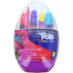 Innovative Designs Trolls Activity Egg Craft Kit | Coloring Pages | Stickers | Markers | Crayons